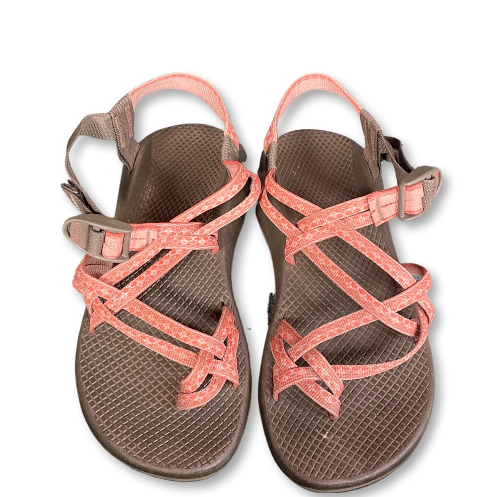Chaco red/ dark brown gray sandals